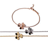 Clover Bracelets for Women Cubic Zirconia Floral Bangle Plating Classic Jewelry