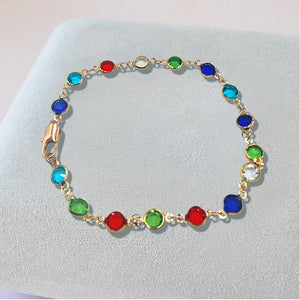 Colorful Crystal Bracelet Charm Jewelry Romantic Anniversary Gift Anklet