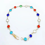 Colorful Crystal Bracelet Charm Jewelry Romantic Anniversary Gift Anklet
