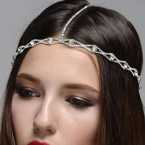Crystal Bridal Forehead Chain Jewelry Hair for Women Indian Wedding Headdress