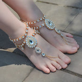 Crystal Chain Bohemia Toe Ring Anklets Ankle For Women
