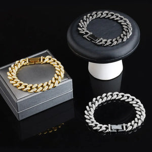 Cuban Link Chain Bling Rhinestone Hiphop Bracelet