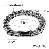 Cuban Link Chain Bling Rhinestone Hiphop Bracelet