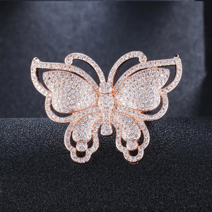 Marquise Crystal Butterfly Ring for Women ZK30