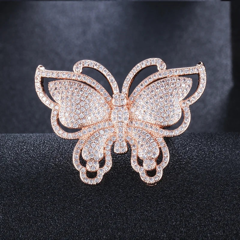 Marquise Crystal Butterfly Ring for Women ZK30