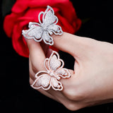 Marquise Crystal Butterfly Ring for Women ZK30