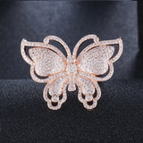 Marquise Crystal Butterfly Ring for Women ZK30
