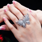 Marquise Crystal Butterfly Ring for Women ZK30