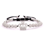 CZ Micro Pave Ball Crown Macrame Bracelets