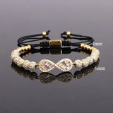 CZ Micro Pave Infinite Charm Macrame Bracelets