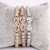CZ Micro Pave Infinite Charm Macrame Bracelets