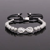 CZ Micro Pave Infinite Charm Macrame Bracelets