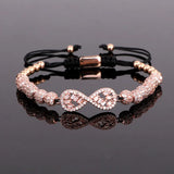 CZ Micro Pave Infinite Charm Macrame Bracelets