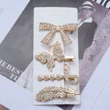 Faux Pearl Hair Clips Women Jewelry Scissors Comb Leaves Butterfly Shape Hair