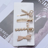 Faux Pearl Hair Clips Women Jewelry Scissors Comb Leaves Butterfly Shape Hair