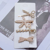 Faux Pearl Hair Clips Women Jewelry Scissors Comb Leaves Butterfly Shape Hair