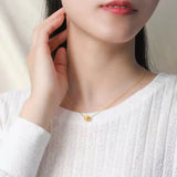 14K Cat's Eye Beads Pendant Chain Necklace for Women
