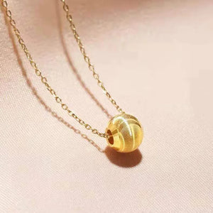 14K Cat's Eye Beads Pendant Chain Necklace for Women