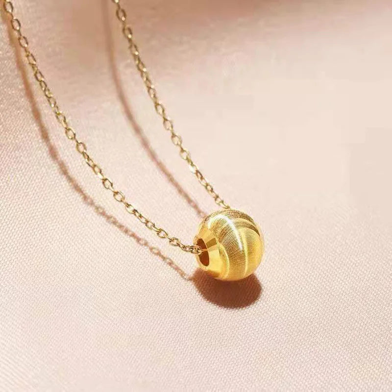 14K Cat's Eye Beads Pendant Chain Necklace for Women