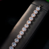 Men Bangles Bracelets with Oval Zircon Stone for Women