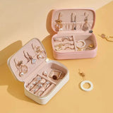 Travel Jewelry Storage Box Portable Leather Earrings Organizer