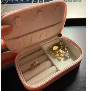 Travel Jewelry Storage Box Portable Leather Earrings Organizer