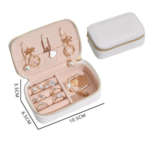 Portable Jewelry Storage Box Leather Earrings Jewelry Box