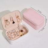 Travel Jewelry Storage Box Portable Leather Earrings Organizer