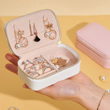 Portable Jewelry Bag Zipper Storage Box Earrings Travel Case