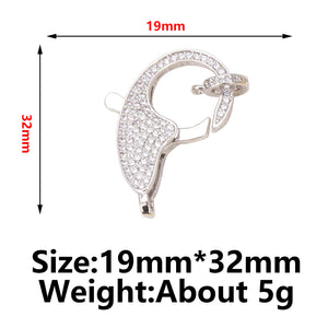 6 Pcs Lobster Clasp DIY Charms Zircon Copper Bulk Items