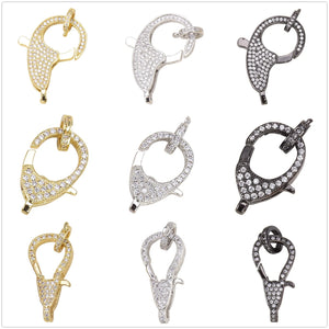 6 Pcs Lobster Clasp DIY Charms Zircon Copper Bulk Items