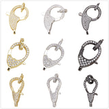 6 Pcs Lobster Clasp DIY Charms Zircon Copper Bulk Items