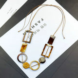 Long Necklace Women Accessories Birthday Gift Resin Beads Statement Pendant