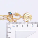 Lucky Evil Eye Moon Hand Zircon Necklace Women Wedding Party Jewelry