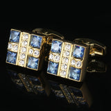 Men's Cufflinks Golden Rhinestones High Buttons