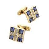 Men's Cufflinks Golden Rhinestones High Buttons