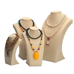 Velvet Jewelry Display Necklace Pendants Stand Organizer Yellow