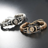 Punk Lion Head Snake Bone Bracelet Bangle Classic Jewelry