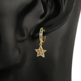 Tiny Star Piercing Earring with Zircon Inlay
