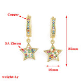 Tiny Star Piercing Earring with Zircon Inlay