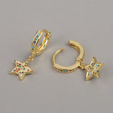 Tiny Star Piercing Earring with Zircon Inlay