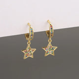 Tiny Star Piercing Earring with Zircon Inlay