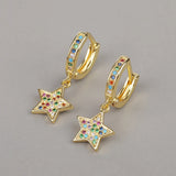 Tiny Star Piercing Earring with Zircon Inlay