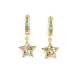 Tiny Star Piercing Earring with Zircon Inlay