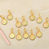 Rainbow Zircon A-Z 26 Letter Huggie Earrings Initials Hoops Earring