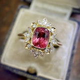 Red Zirconia Crystal Ring for Women Engagement