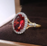 Red Zirconia Crystal Ring for Women Engagement