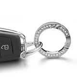 Crystal Rhinestones Keychain Spring Keyfob Metal Buckle Key Holder