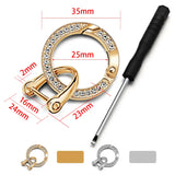 Crystal Rhinestones Keychain Spring Keyfob Metal Buckle Key Holder