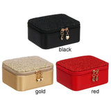 Sparkling Jewelry Box with Zipper Closure - Glitter PU Leather